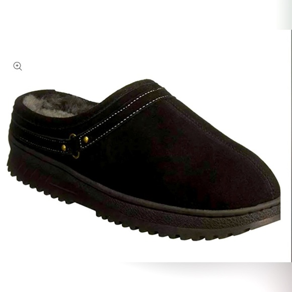 Cloud Nine sheepskin orthopedic slip-on clog slipper black suede size 7 - Picture 2 of 10